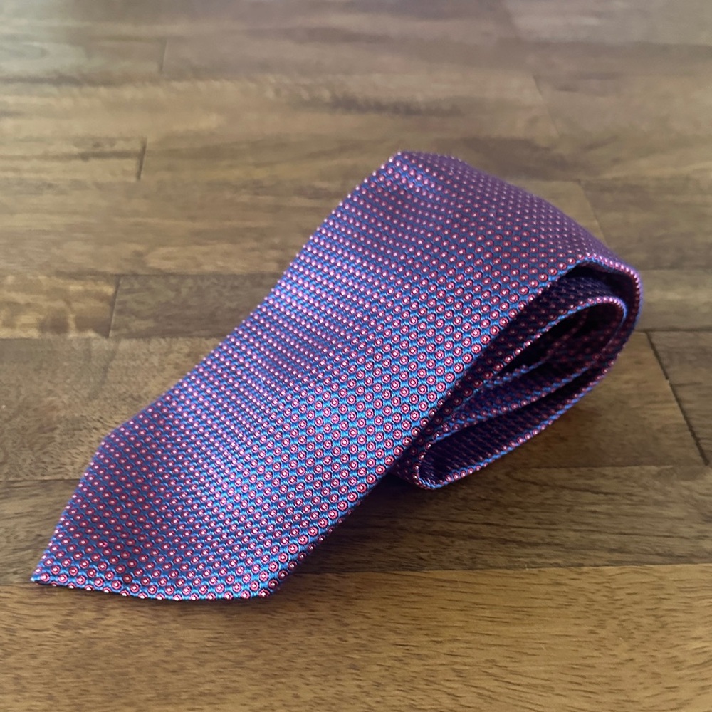 Lands' End Red and Blue Patterned Tie